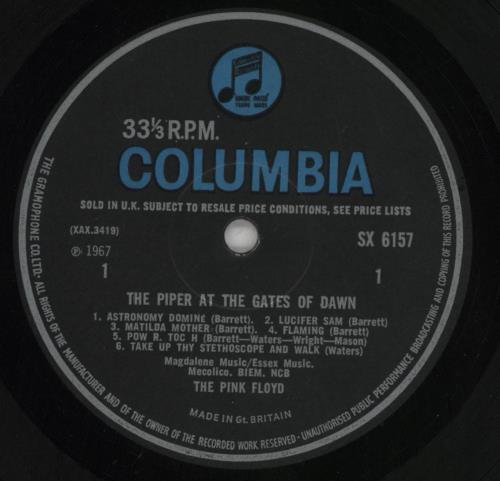 英LP Pink Floyd Piper At The Gates Of Dawn SCX6157 COLUMBIA /00260 The Pink Floyd – The Piper At The Gates Of Dawn – Vinyl (1st